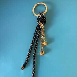 MICHAEL KORS - Gold-Tone and Speckled Cord Bag Charm - Black - NWOT